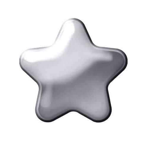 Cassette Studs Silver Solid Shape Plain Star